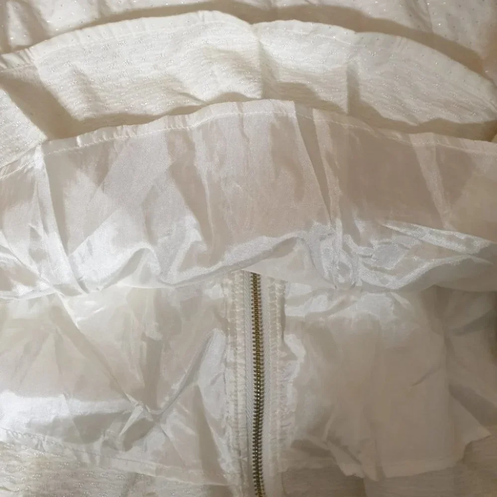 FOREVER21 US/UK-S AU 8-10 White Sleeveless Blouse w/ Brown Belt Zipped Back - Picture 13 of 14